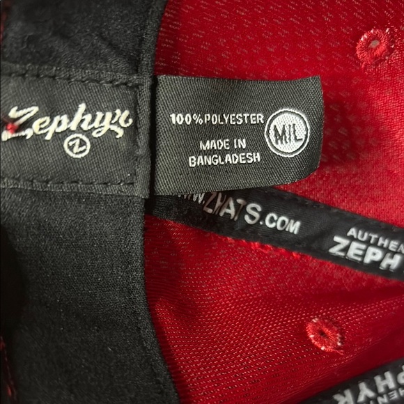 Zephyr Red and White Basketball Logo Hat - Picture 6 of 6